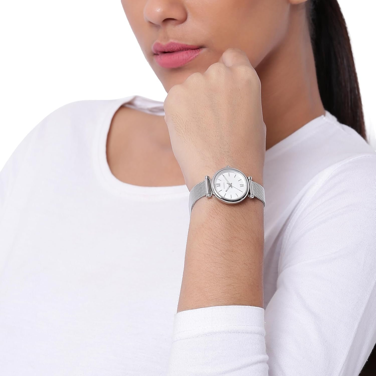 Fossil Womens Carlie Quartz Stainless Steel Three Hand Watch 4