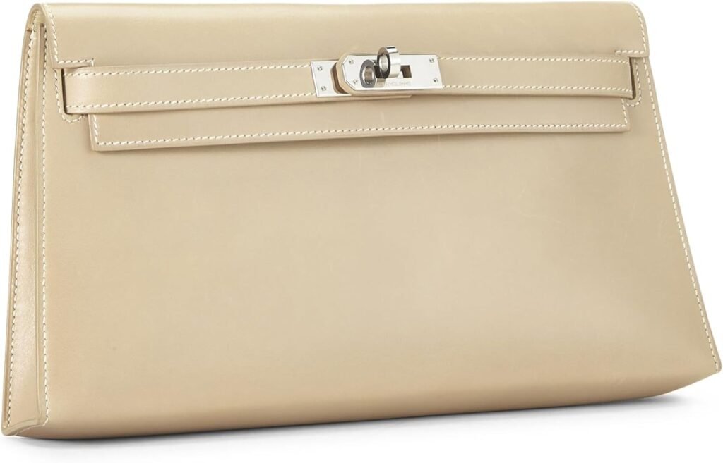 Hermès, Pre-Loved Beige Box Nepal Kelly Elan Clutch, Beige : Luxury Stores