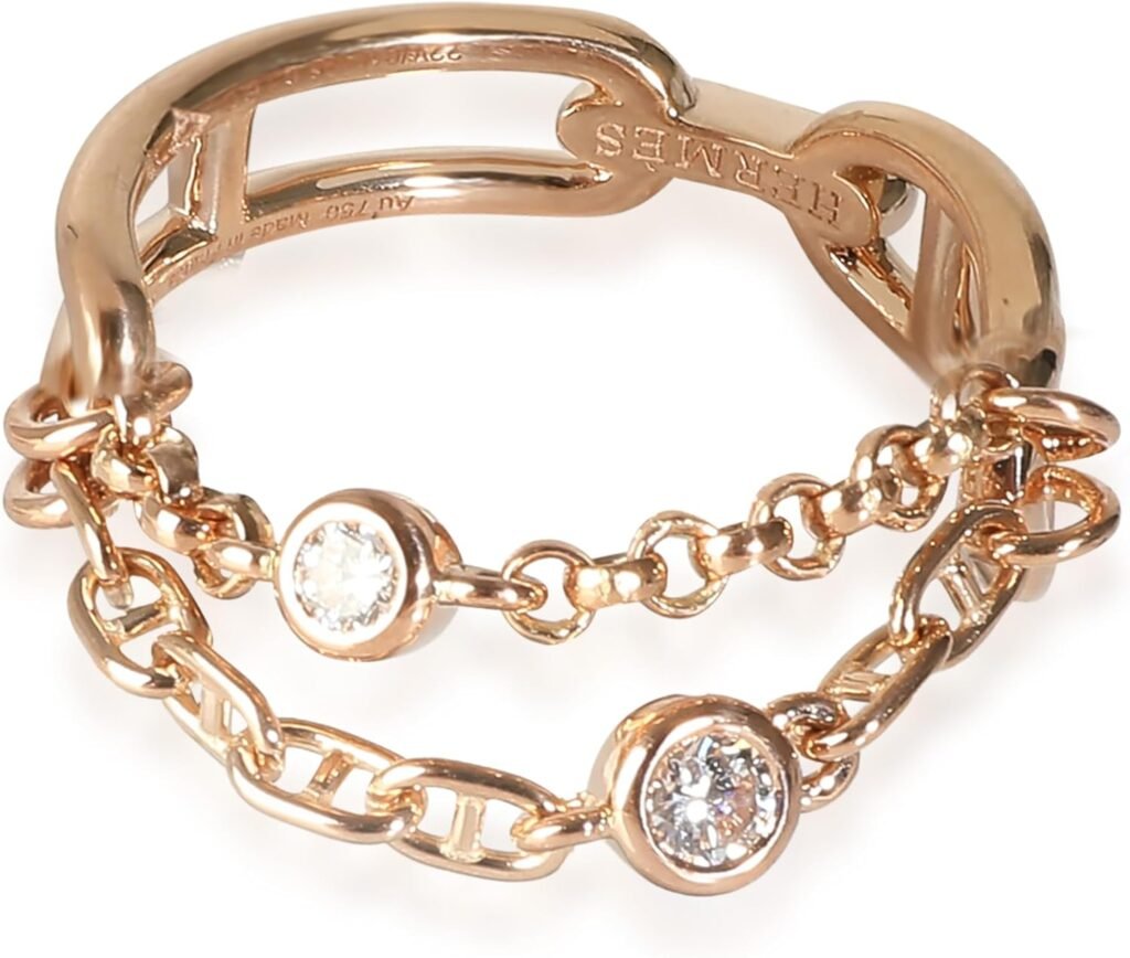 Hermès, Pre-Loved Chaine dancre Ring, 4.75, 18K Rose Gold : Clothing, Shoes  Jewelry