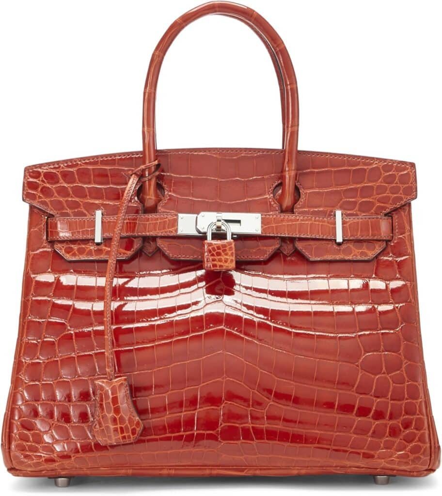 Hermès, Pre-Loved Sanguine Niloticus Crocodile Lisse Birkin 30, Sanguine : Luxury Stores