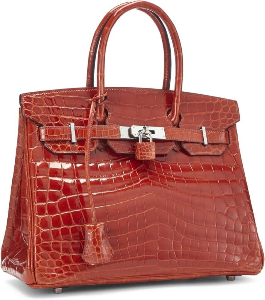 Hermès, Pre-Loved Sanguine Niloticus Crocodile Lisse Birkin 30, Sanguine : Luxury Stores