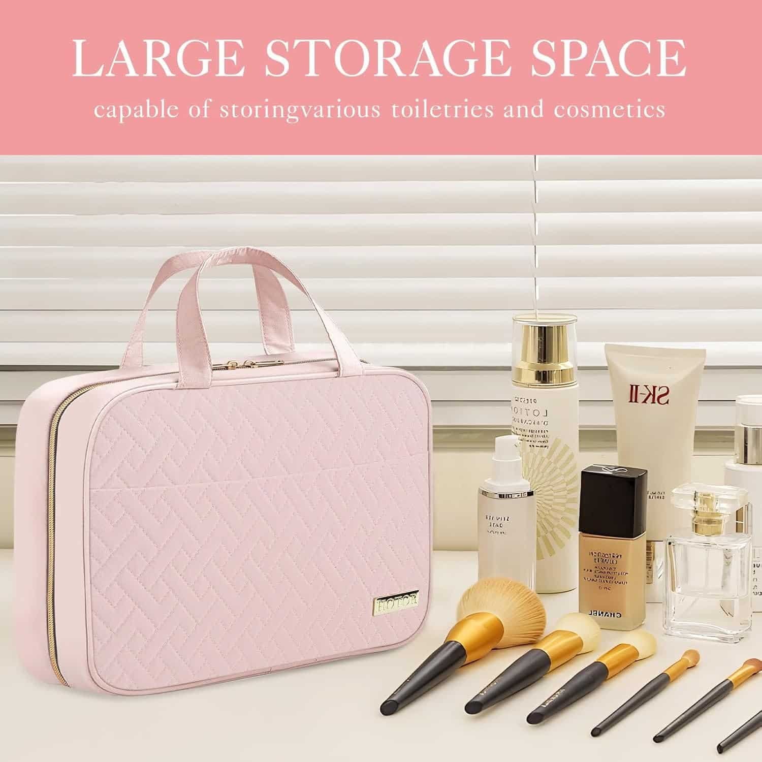 Hotor Travel Toiletry Bag Toiletry Bag Whanging Hook Spacious Toiletry Bag For Women Men Makeup Bagbig Comparment Waterp