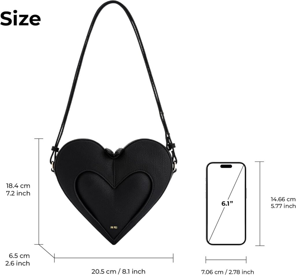JW PEI Womens Francisca Heart Shaped Crossbody Bag