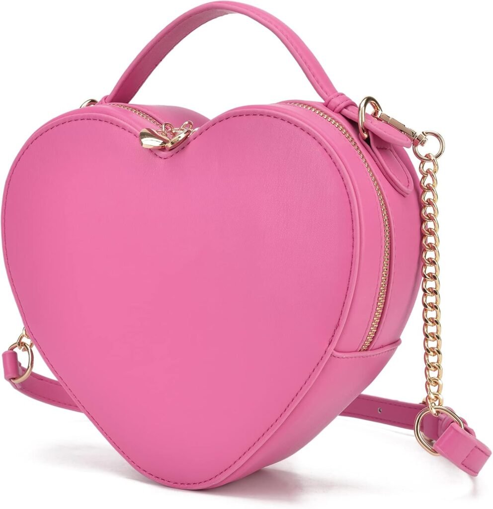 lola mae Heart Shape Satchel Crossbody Purse for women Zip Around Shoulder Bag