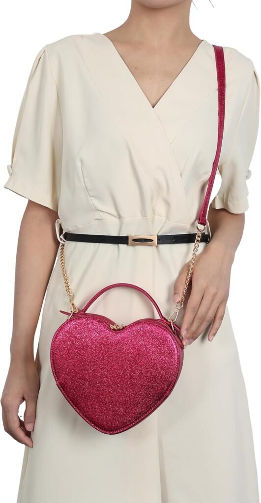 lola mae Heart Shape Satchel Crossbody Purse for women Zip Around Shoulder Bag