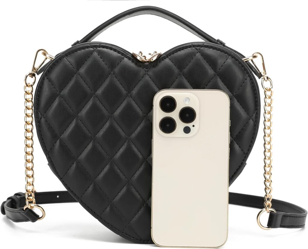 lola mae Heart Shape Satchel Crossbody Purse for women Zip Around Shoulder Bag
