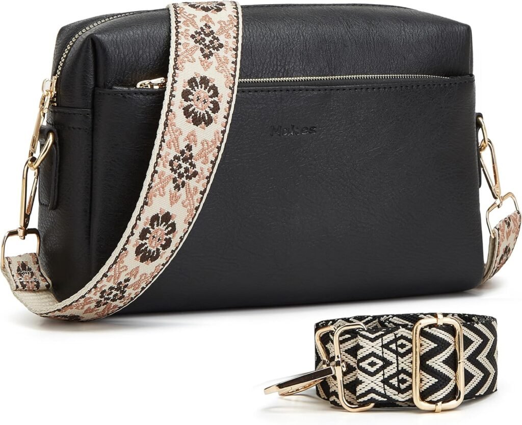Makes Small Crossbody Bags for Women Gifts Shoulder Purses Vegan Leather Handbags with adjustable 2 Guitar Wide Straps