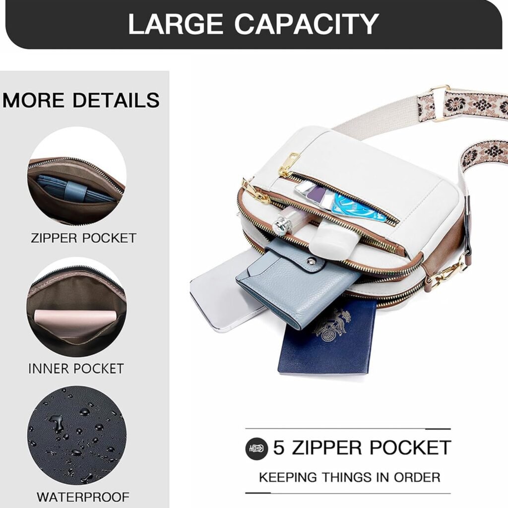 Makes Small Crossbody Bags for Women Gifts Shoulder Purses Vegan Leather Handbags with adjustable 2 Guitar Wide Straps