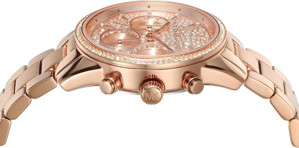 Michael Kors Ritz Womens Watch, Stainless Steel and Pavé Crystal Watch for Women