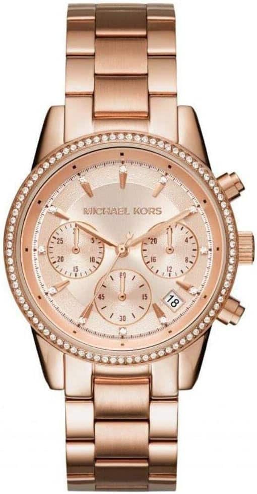 Michael Kors Ritz Womens Watch, Stainless Steel and Pavé Crystal Watch for Women