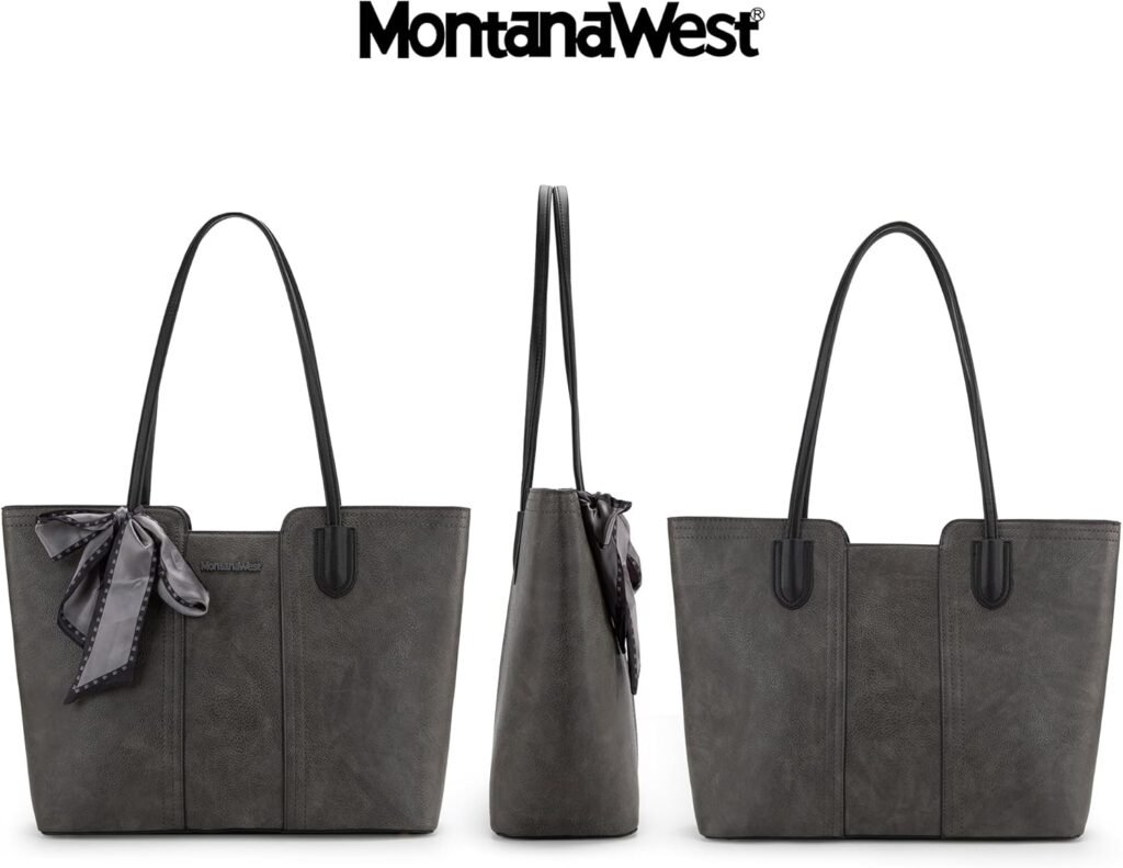 Montana West Tote Bags for Women Medium Top Handle Handbags with Scarf Montana West Tote Bags for Women Medium Top Handle Handbags with Scarf