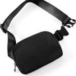 Ododos Unisex Mini Belt Bag With Adjustable Strap Small Fanny Pack For Workout Running Traveling Hiking Black 150x150
