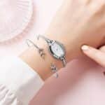 Petite Bracelet Watch For Women Gifts For Girlfriend Diamond Dress Analog Watch Waterproof 2 150x150