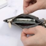 Carteras pequeñas para mujeres Estuche de cuero delgado para tarjetas Billetera Cambio de monedas Bolso con llavero 1 150x150