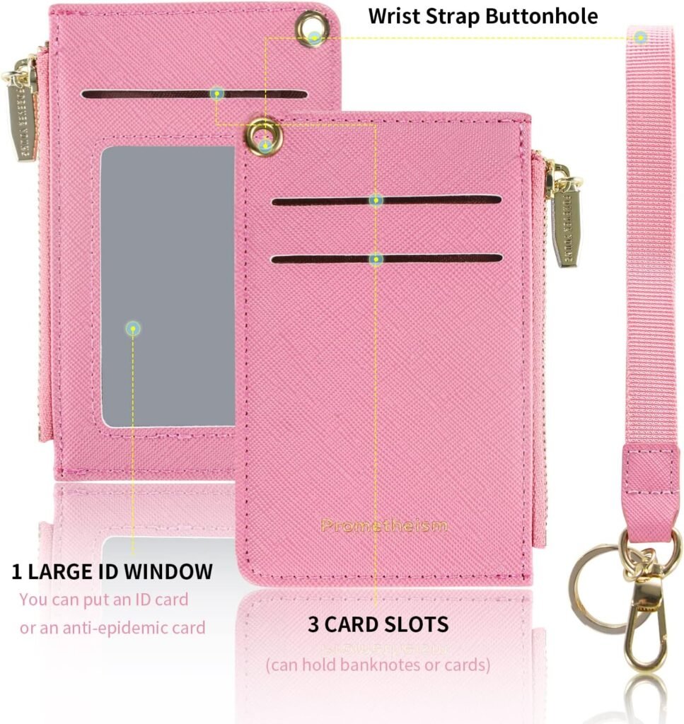 Small Wallets for Women Slim Leather Card Case Holder Wallet Coin Change Purse with Keychain