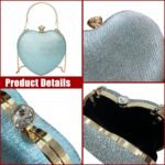 Porte-monnaie d’embrayage scintillant pour les femmes Embrayage formel coeur Sac de soirée sac à main Sac à main pour mariage Cocktail Party 1 150x150