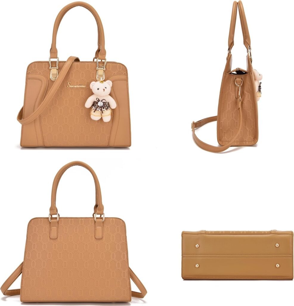 Womens Fashion Handbags Tote Bags Shoulder Bag Top Handle Satchel Purse Set 4pcs