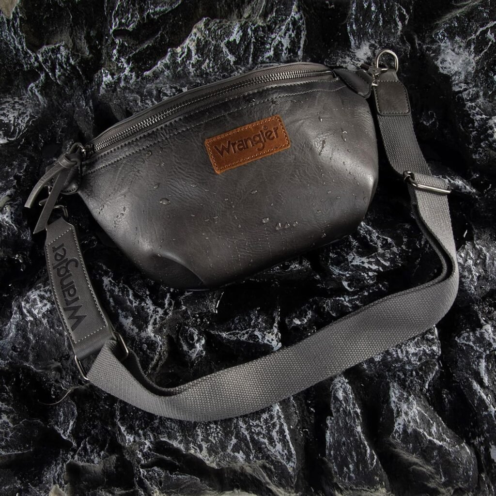 Wrangler Large Fanny Packs for Women Waist Bag Travel Belt Bags Crossbody Sling Bag Brown