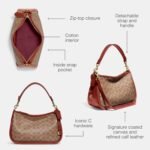 Coach Coated Canvas Signature Cary Crossbody Tan Rust 1 150x150