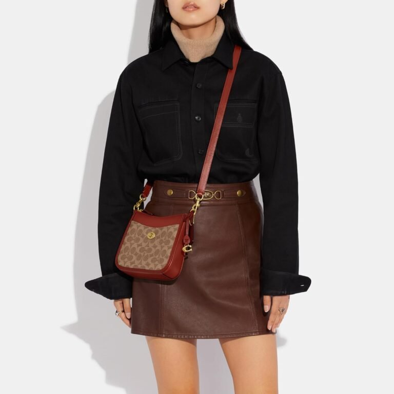 COACH Coated Canvas Signature Chaise Crossbody 19, Tan Rust Review