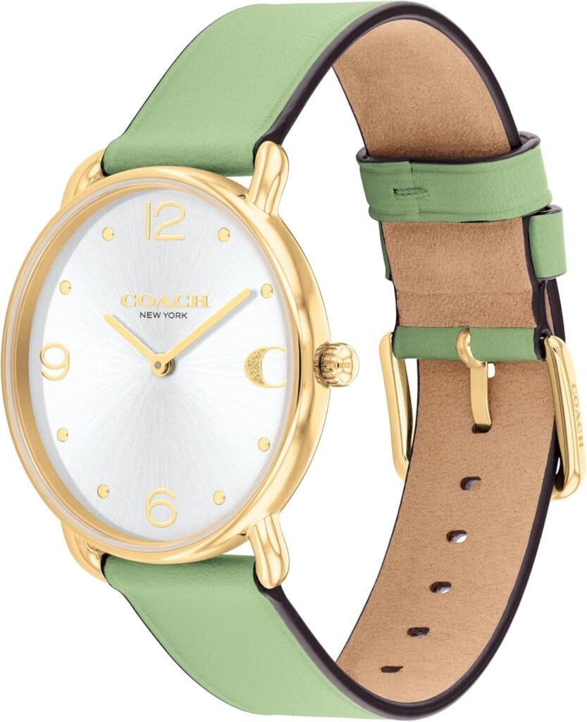 Coach Elliot Womens Watch - 2H Quartz Watch with Genuine Leather - Water Resistant 3 ATM/30 Meters - Trendy Minimalist Design for Everyday Wear - 36mm