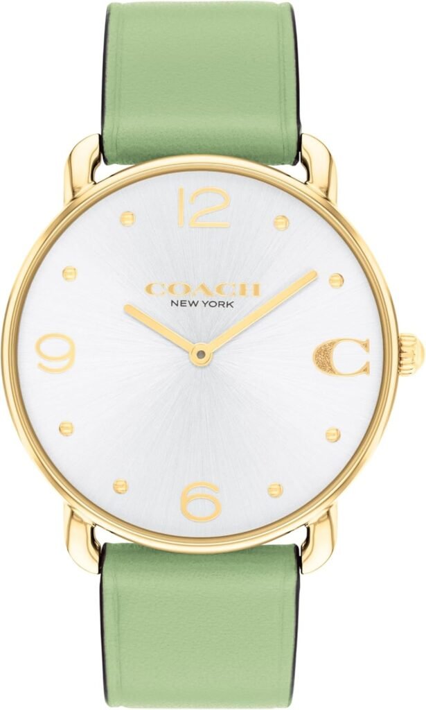 Coach Elliot Womens Watch - 2H Quartz Watch with Genuine Leather - Water Resistant 3 ATM/30 Meters - Trendy Minimalist Design for Everyday Wear - 36mm