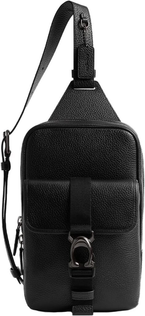 COACH Mens Beck Pack in Pebble Leather, Black