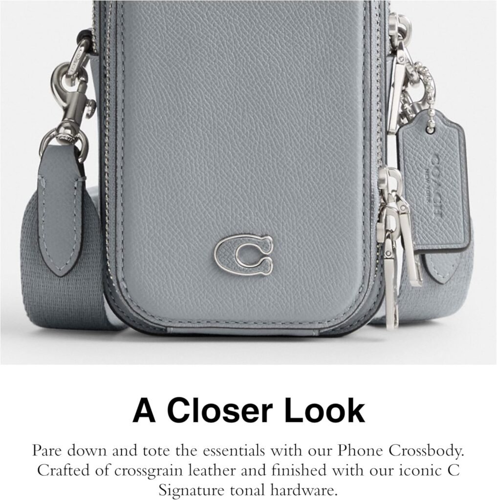 Coach Mens Phone Crossbody Bag in Crossgrain Leather