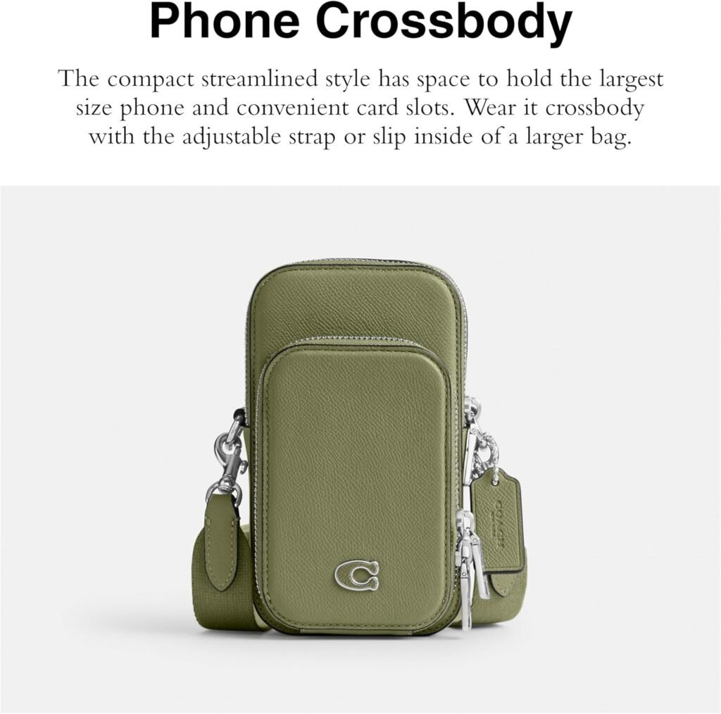 Coach Mens Phone Crossbody Bag in Crossgrain Leather