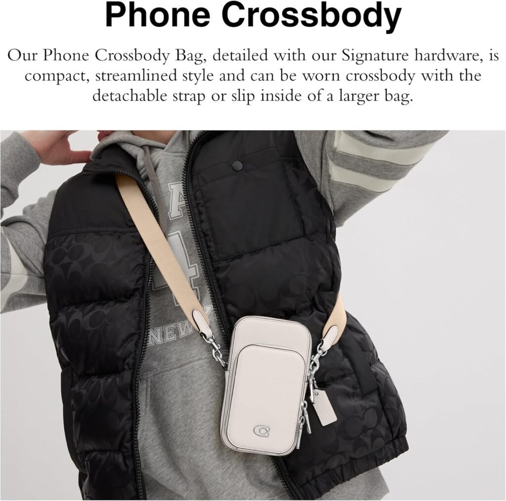 Coach Phone Crossbody, Chalk
