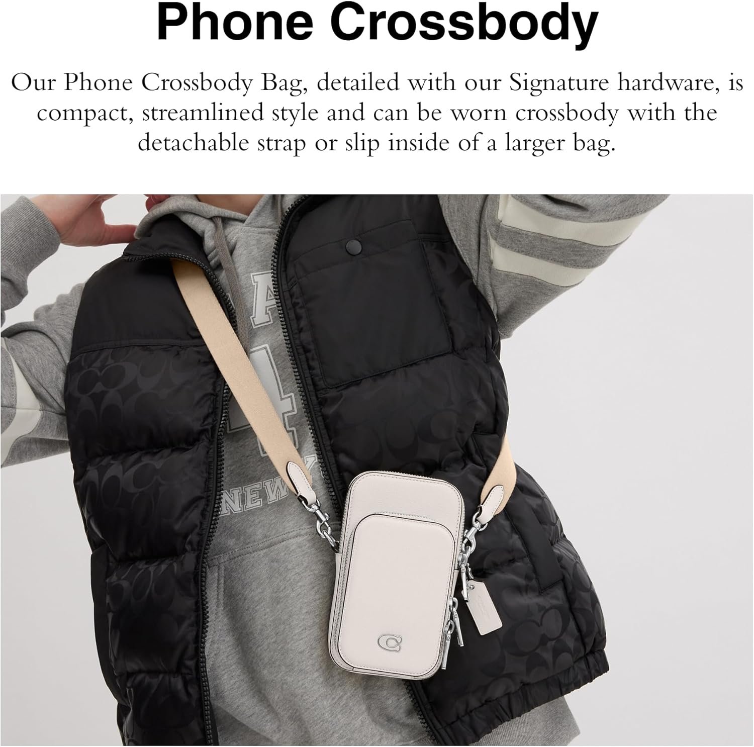 Coach Phone Crossbody Chalk 1