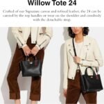 Coach Polished Pebble Leather Willow Tote 24 Black 3 150x150