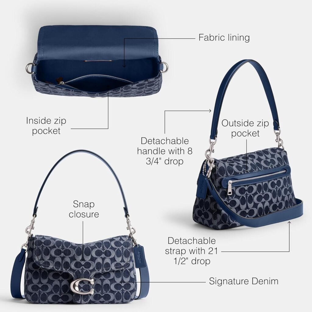 Coach Soft Tabby Shoulder Bag in Signature Denim, LH/Deep Blue Multi