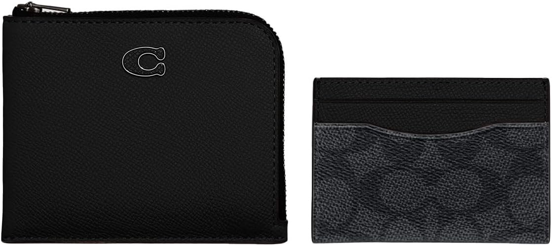 Coach Womens 3 In 1 L Zip Wallet In Cross Grain Leather Black