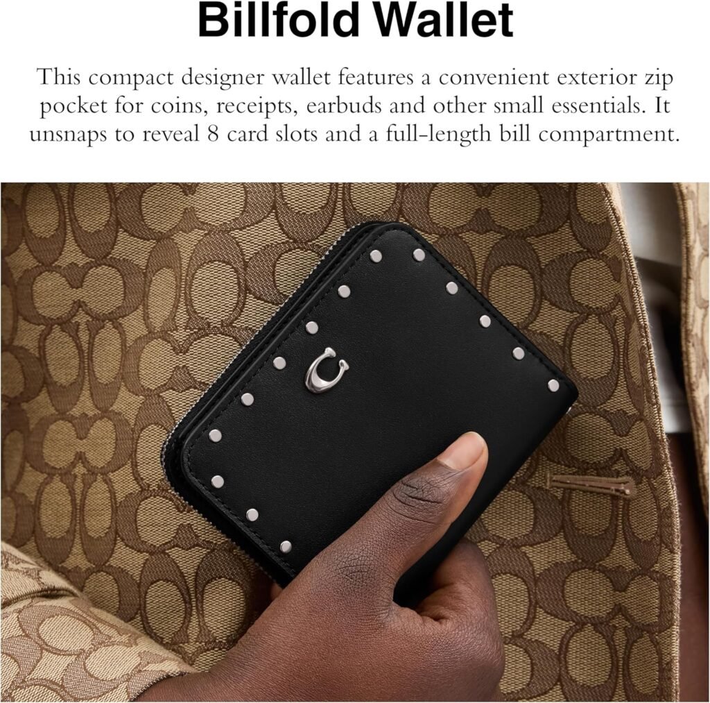 Coach Womens Billfold Wallet Small Zip Around