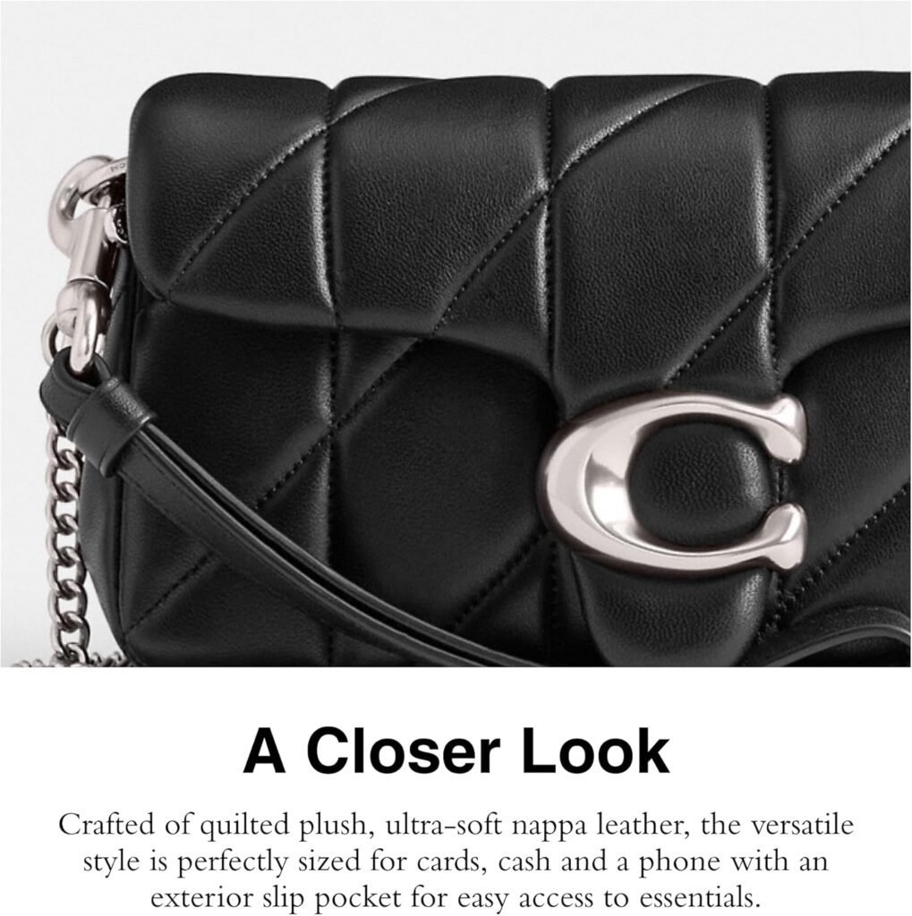 Coach Womens Quilted Pillow Leather Tabby Wristlet with Chain
