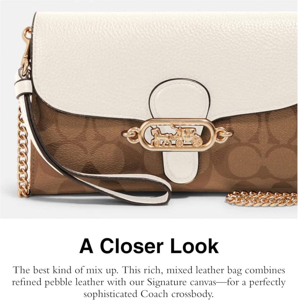 Coach Womens Signature Elle Hardware Chain Crossbody Coach Womens Signature Elle Hardware Chain Crossbody