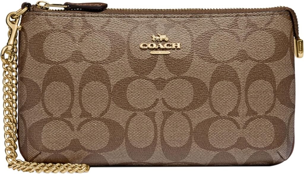 Coach Womens Signature Large Wristlet W Chain