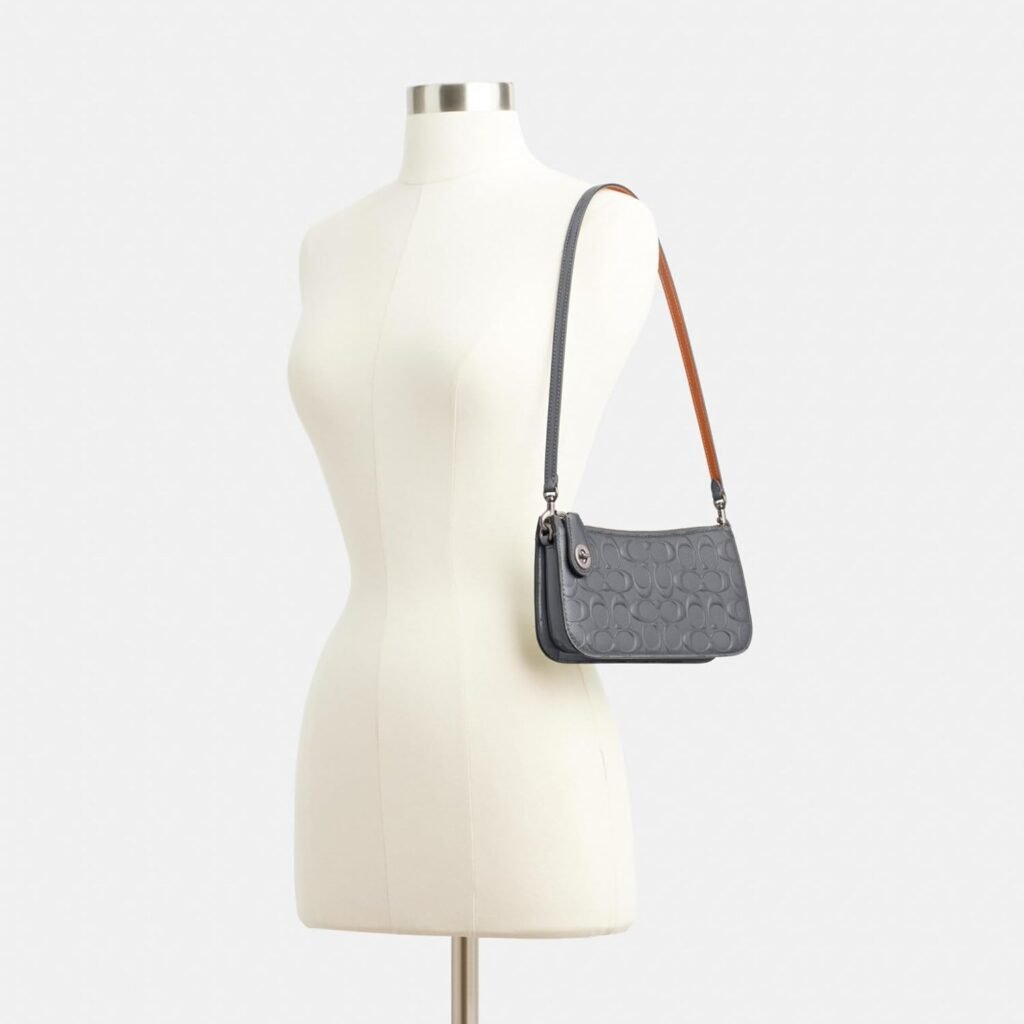 Coach Womens Signature Patent Leather Penn Shoulder Bag