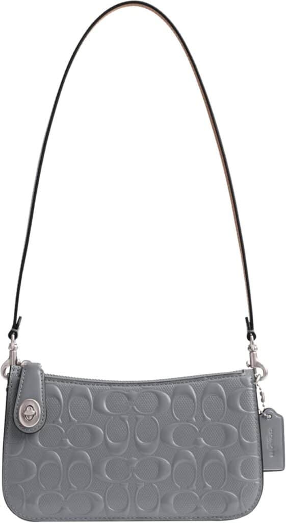 Coach Womens Signature Patent Leather Penn Shoulder Bag