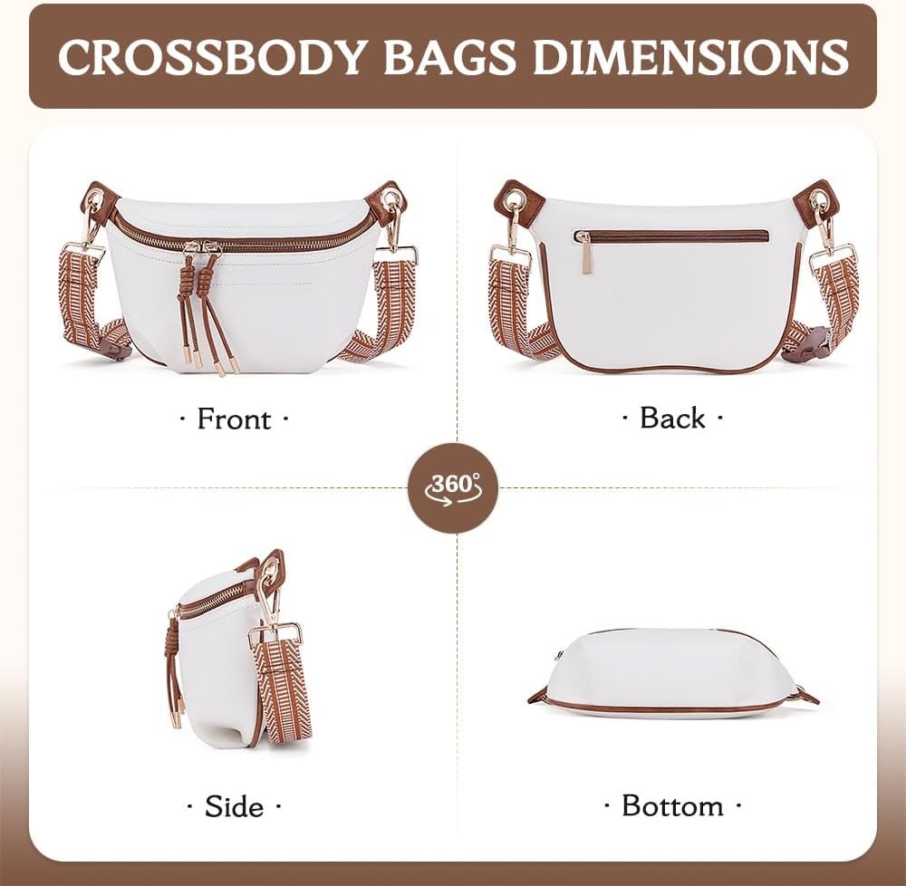 Fanny Pack Crossbody Bags for Women Vegan Leather Belt Bag Waist Pack Causal Chest Bum Bag With 2 Straps Coffee Fanny Pack Crossbody Bags for Women Vegan Leather Belt Bag Waist Pack Causal Chest Bum Bag With 2 Straps Coffee