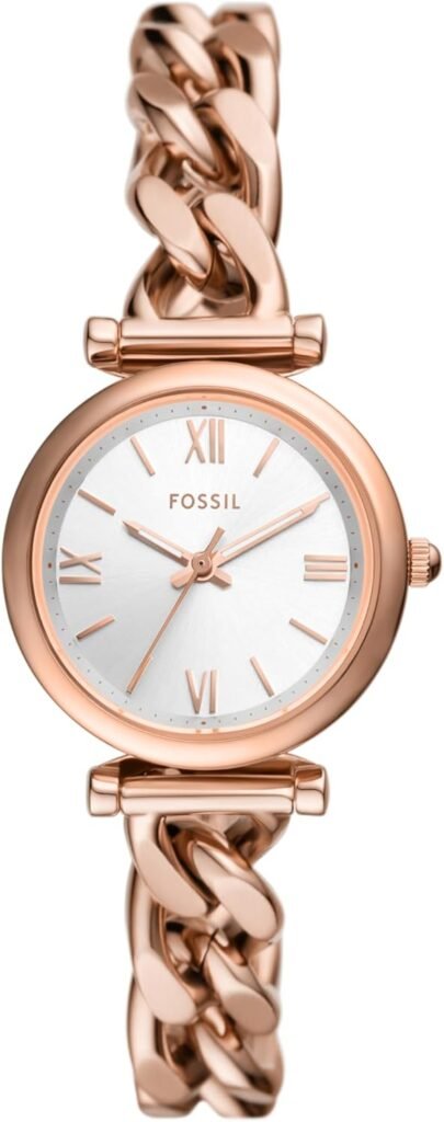 Fossil Womens Carlie Quartz Stainless Steel Three-Hand Watch