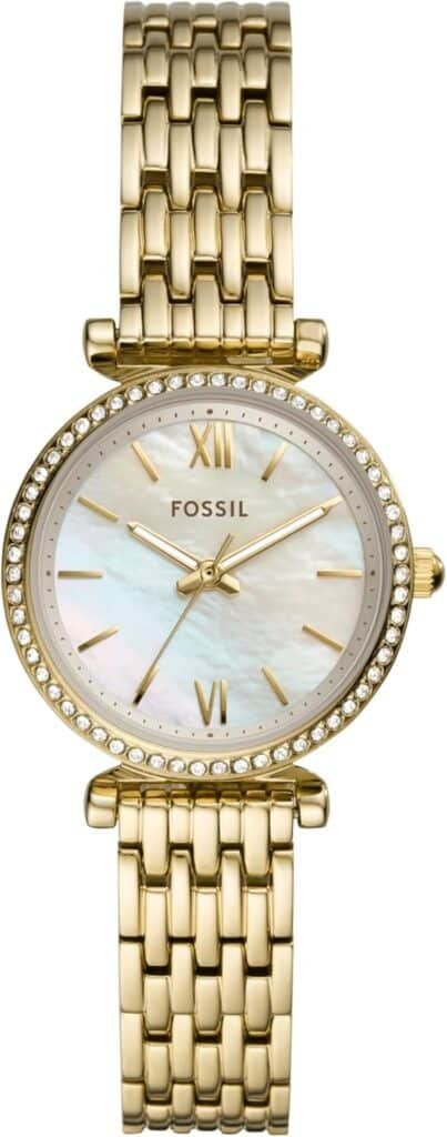 Fossil Womens Carlie Quartz Stainless Steel Three-Hand Watch