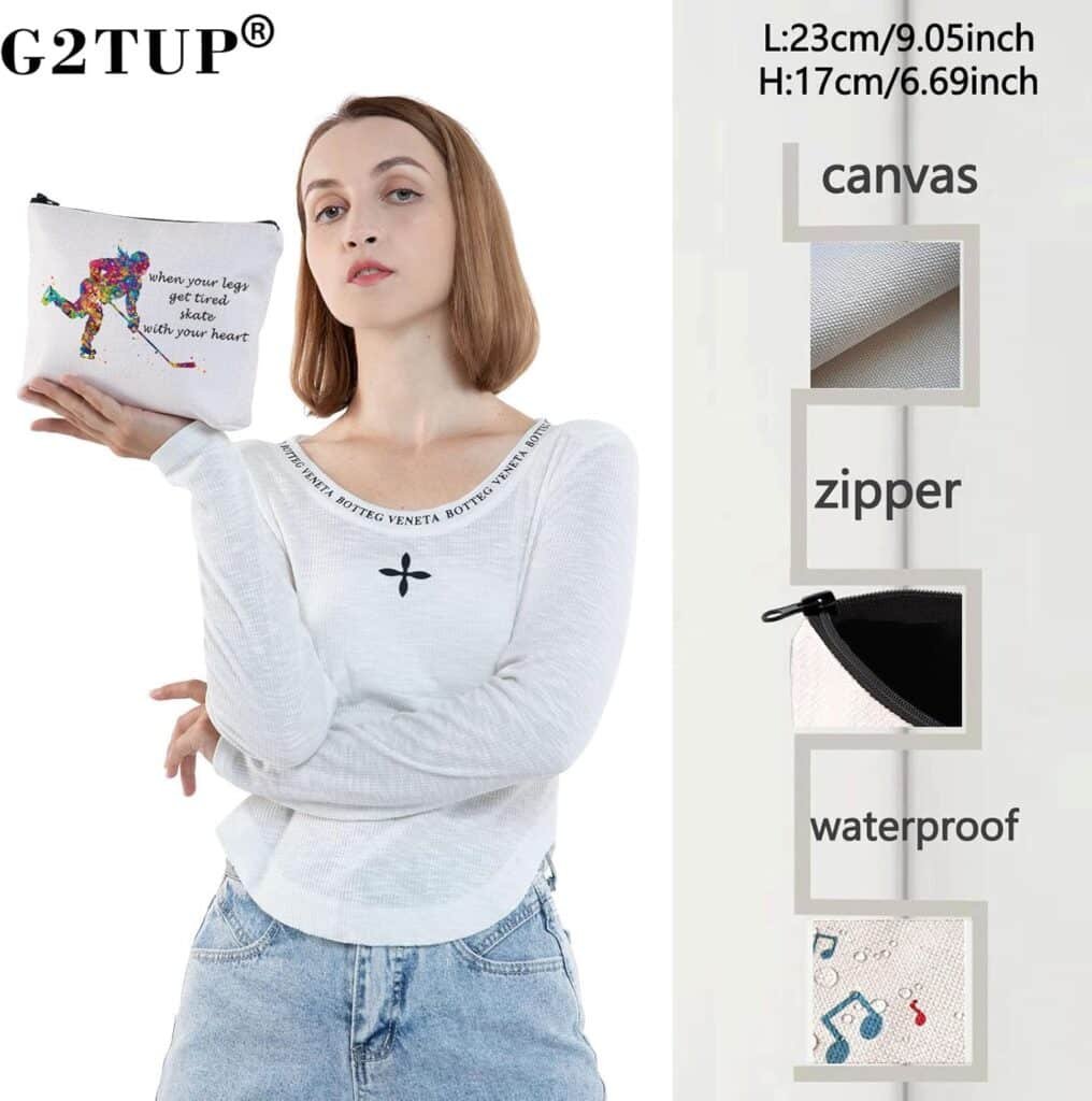 G2TUP Ice Hockey Cosmetic Bag Hockey Player Makeup Case Gift For Girls When Your Legs Get Tired Skate With Your Heart