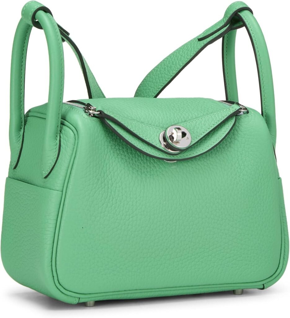 Hermès, Pre-Loved Vert Comics Clemence Lindy Mini, Green : Luxury Stores