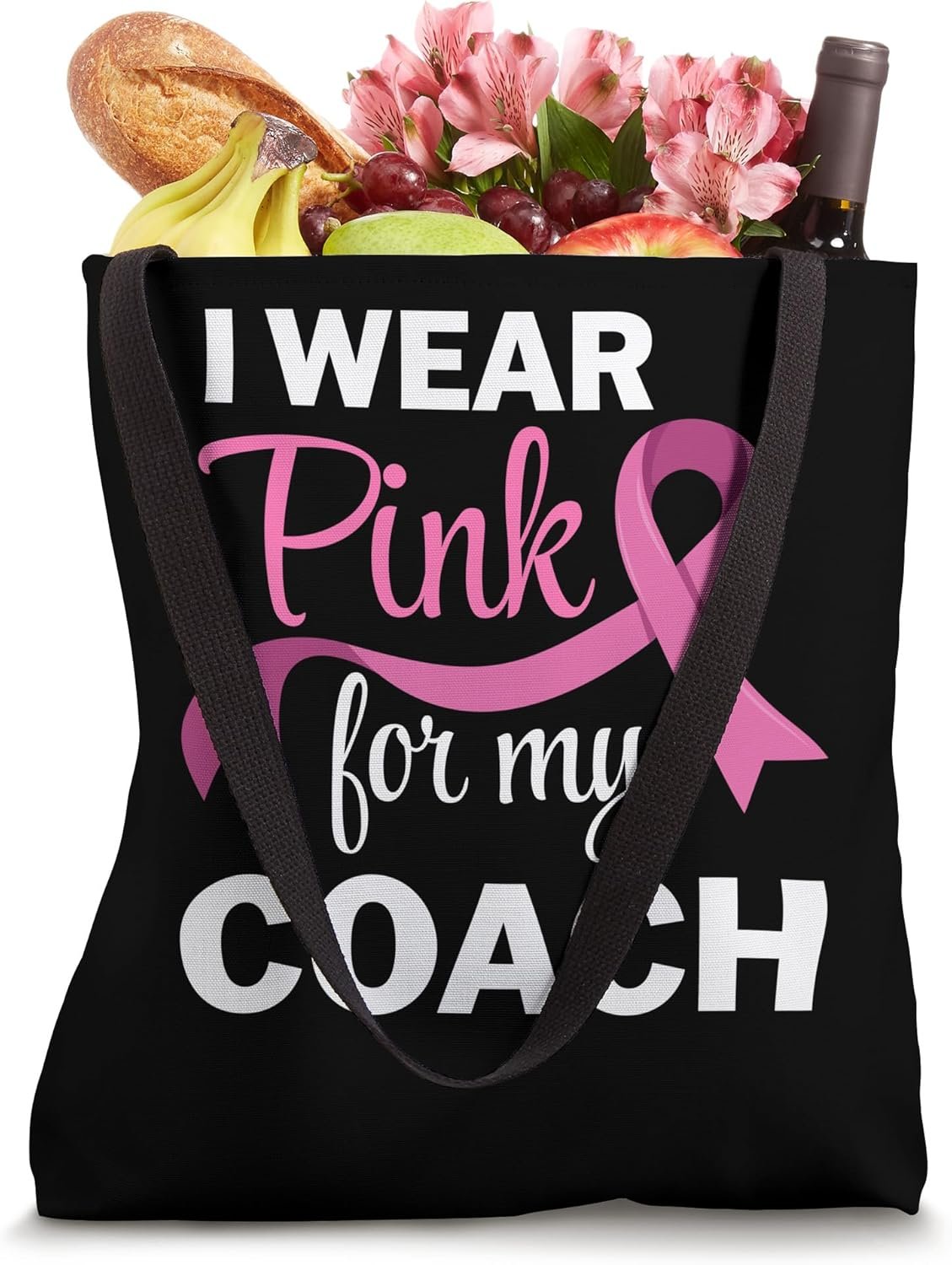 I Wear Pink For My Coach Breast Cancer Awareness Womens Tote Bag 13