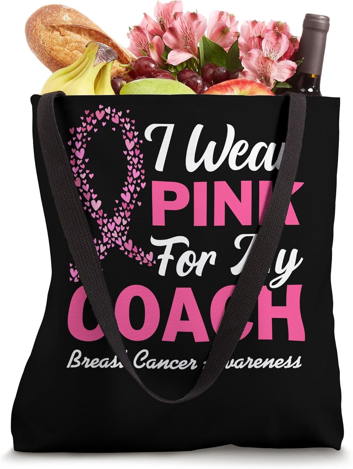 I Wear Pink For My Coach Breast Cancer Awareness Womens Tote Bag 19