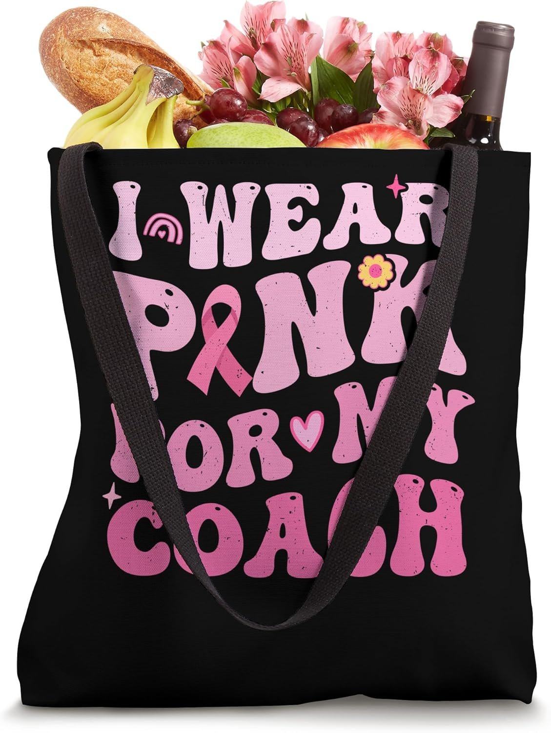 I Wear Pink For My Coach Breast Cancer Awareness Womens Tote Bag 22