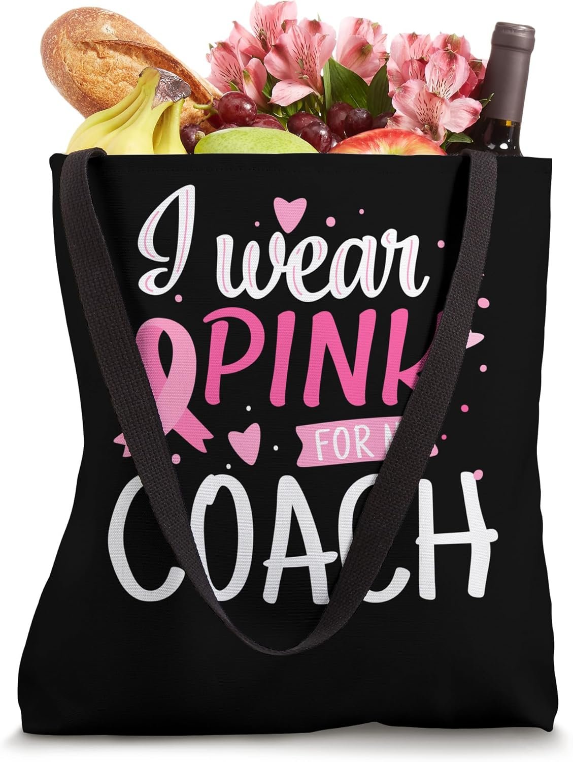 I Wear Pink For My Coach Breast Cancer Awareness Womens Tote Bag 27