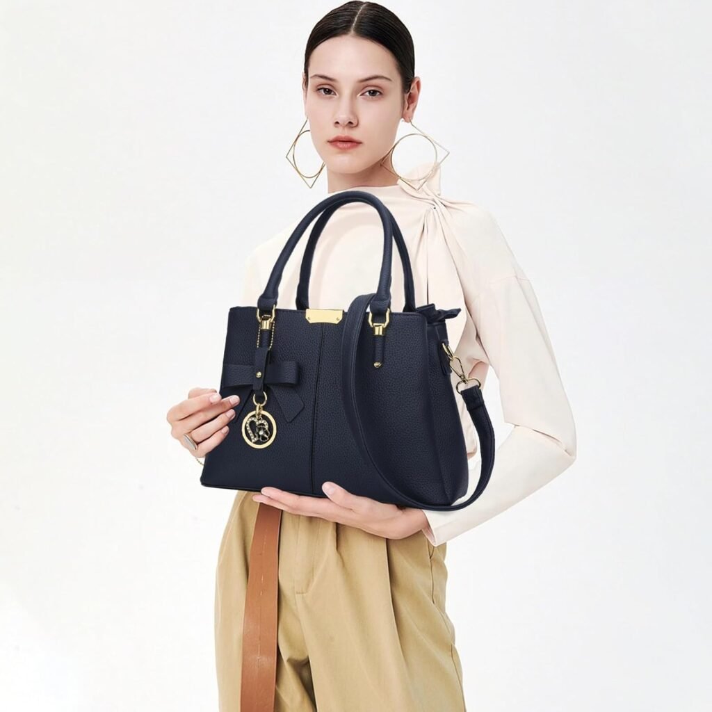 KKXIU 3 Zippered Compartments Purses and Handbags for Women Top Handle Satchel Shoulder Ladies Bags